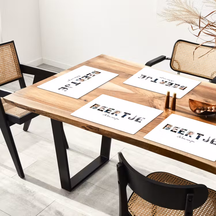 Gepersonaliseerde placemat - 6 stuks - Beertje - Lettercollage — 3