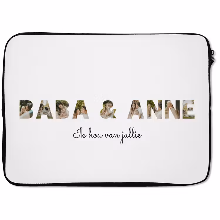 Gepersonaliseerde laptophoes - Baba & Anne - Lettercollage — 1