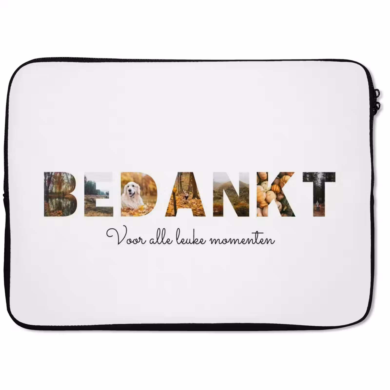 Gepersonaliseerde laptophoes - Bedankt - Lettercollage — 1