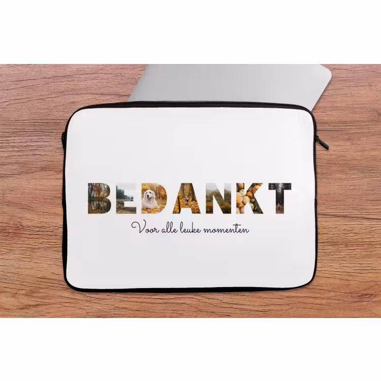 Gepersonaliseerde laptophoes - Bedankt - Lettercollage — 2