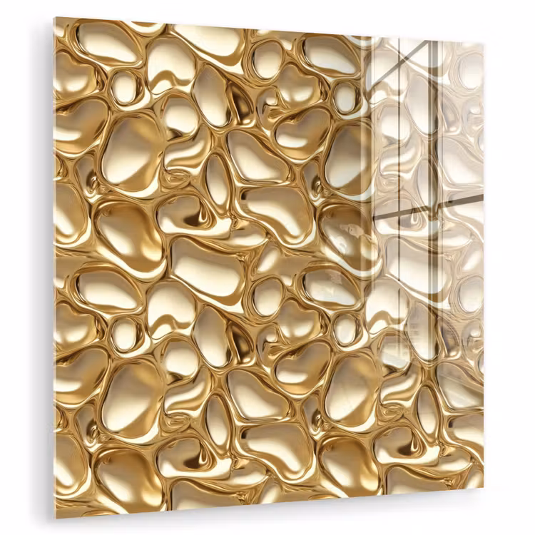 Glas schilderij - Abstract - Modern - Goud — 1
