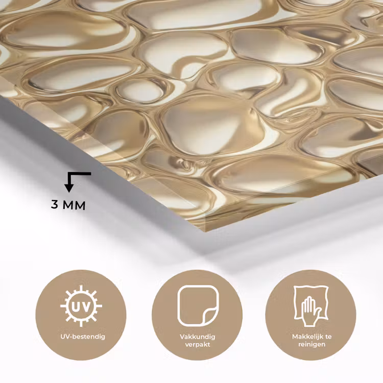 Glas schilderij - Abstract - Modern - Goud — 3