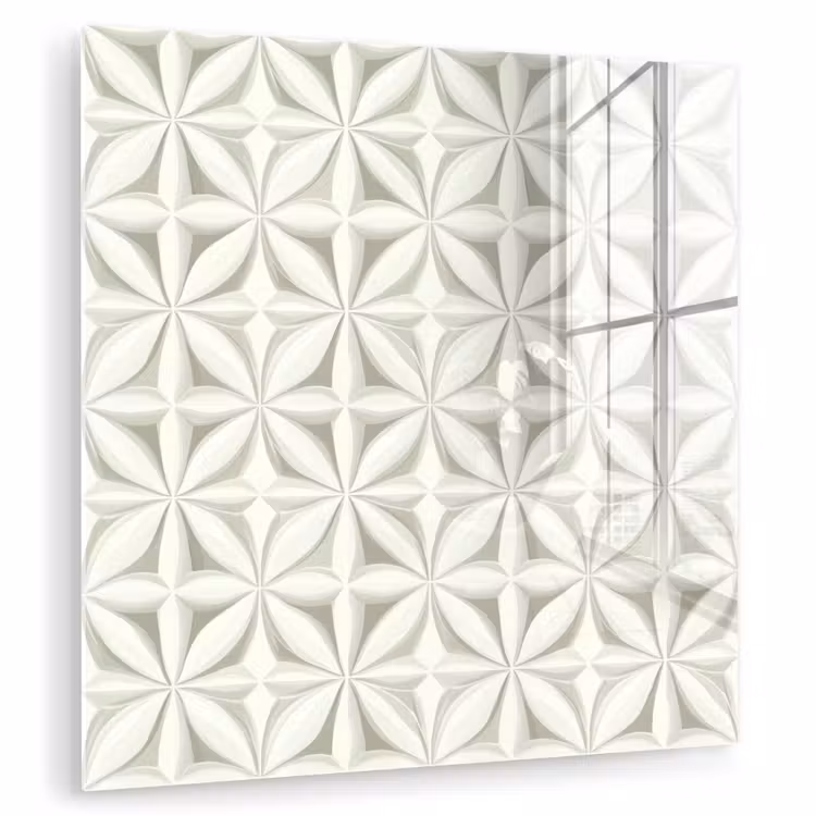Glas schilderij - Abstract - Structuur - Grijs - Wit — 1