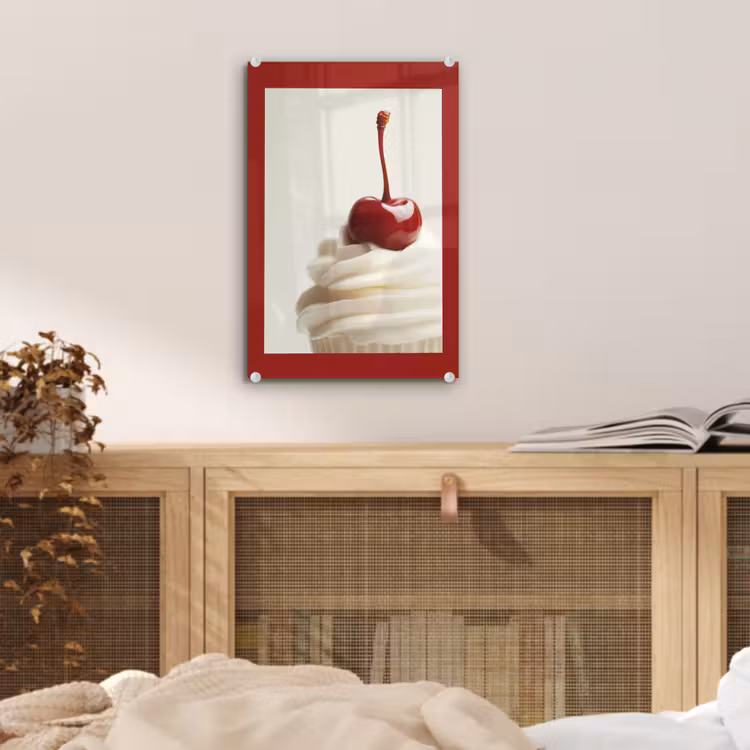 Glas schilderij - Cupcake - Kers - Rood — 5
