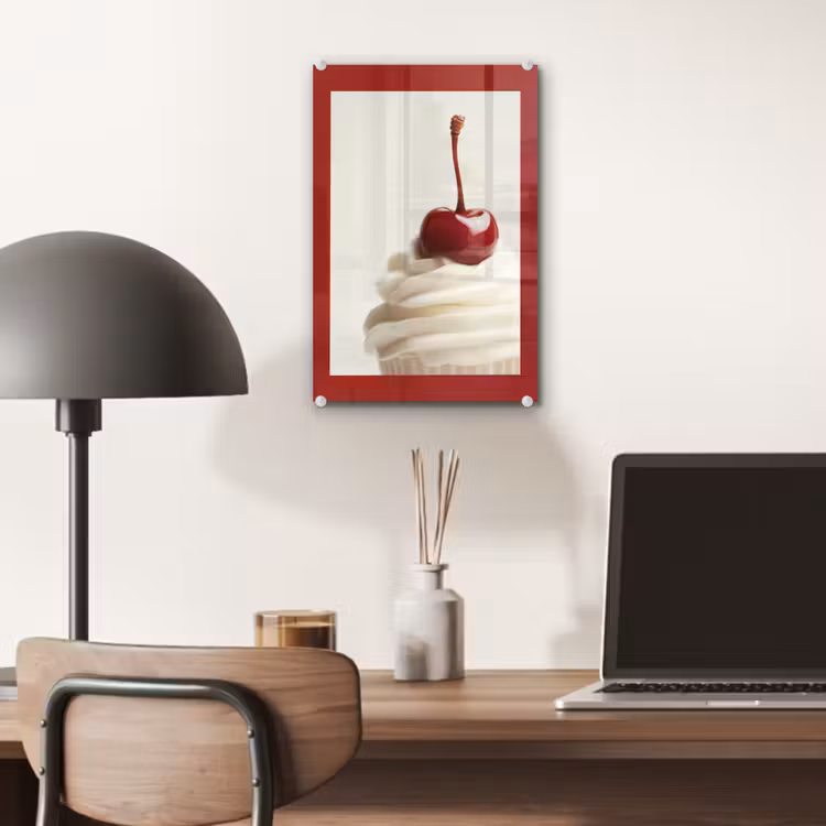 Glas schilderij - Cupcake - Kers - Rood — 7