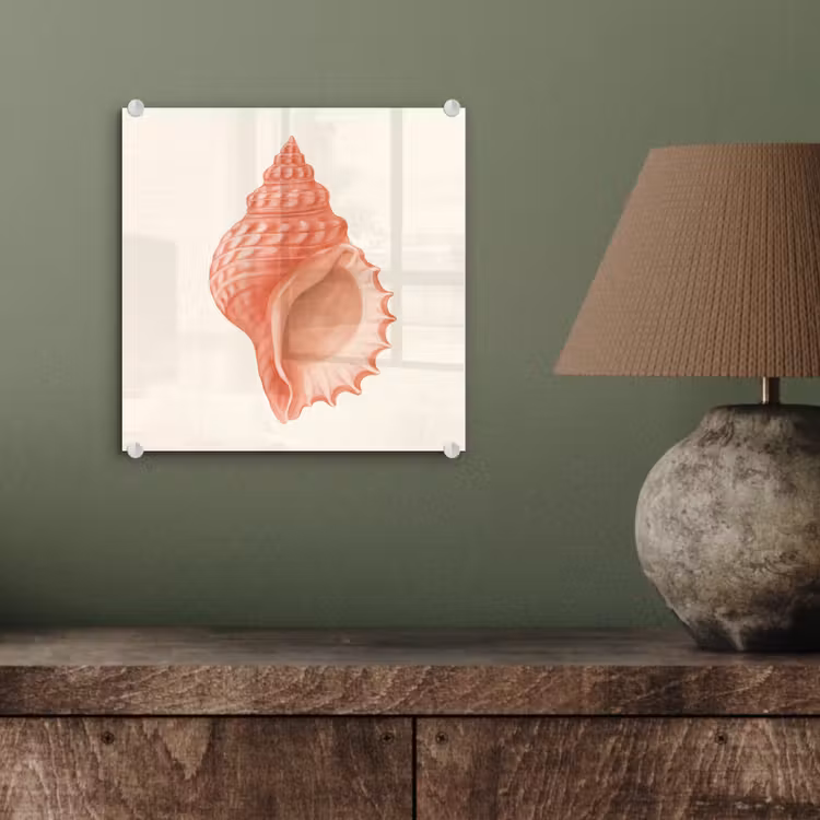 Glas schilderij - Schelp - Roze - Structuur — 4