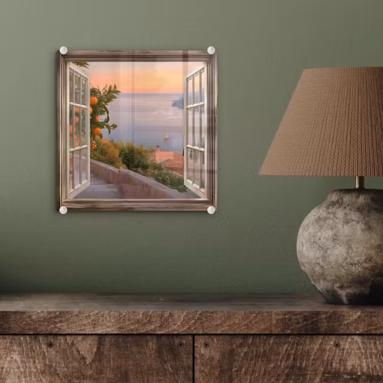 Glas schilderij - Doorkijk - Uitzicht - Meer - Landschap — 4