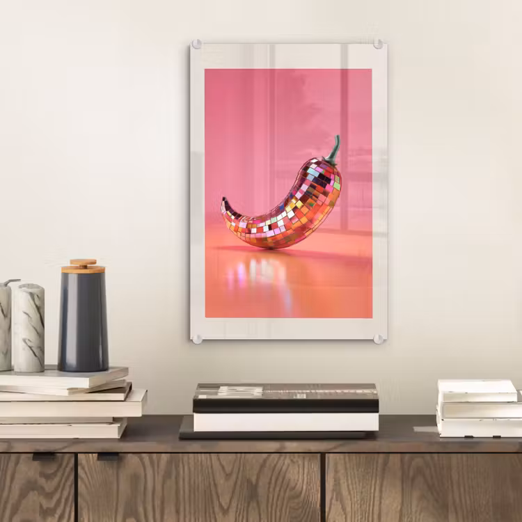 Glas schilderij - Disco - Peper - Roze — 2