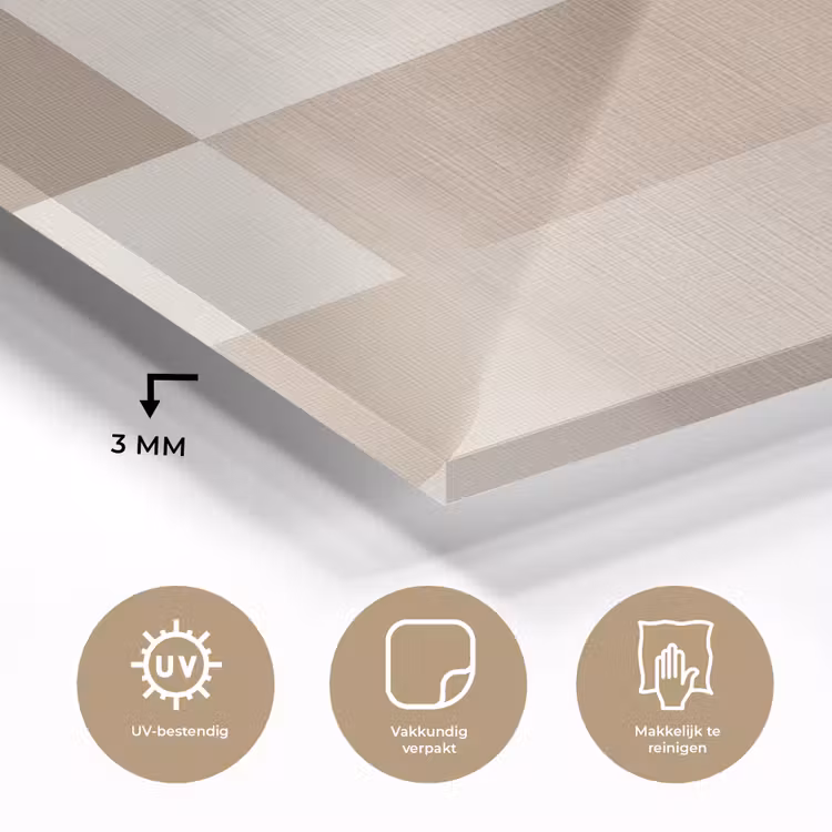 Glas schilderij - Geometrisch - Geweven structuur - Modern — 3