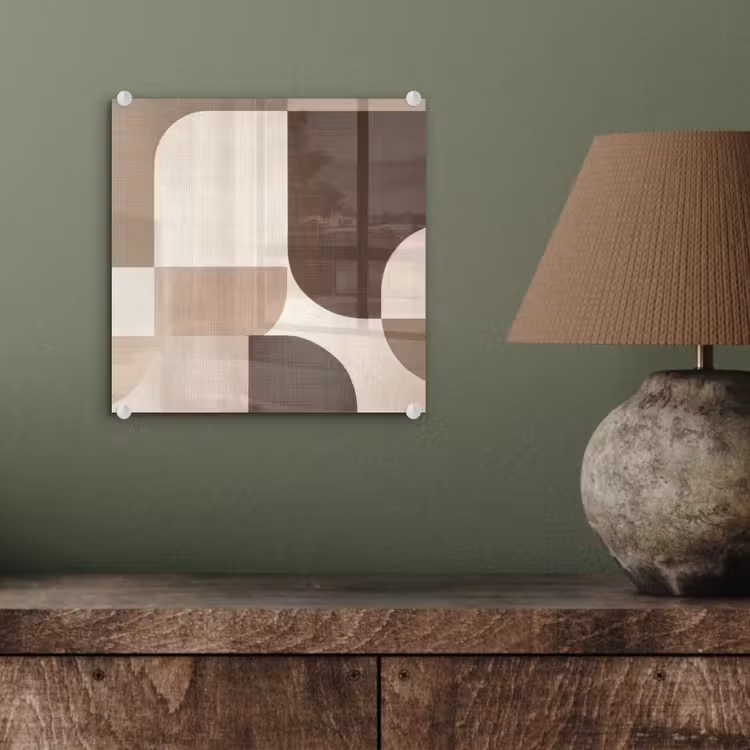 Glas schilderij - Geometrisch - Geweven structuur - Modern — 4