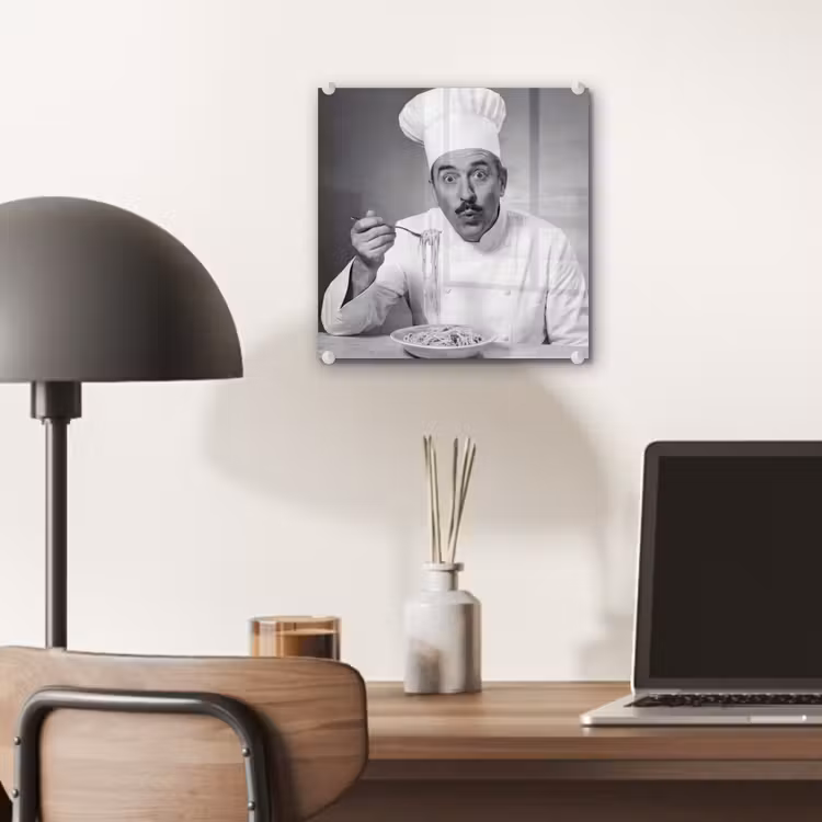 Glas schilderij - Chef - Spaghetti - Pasta — 7