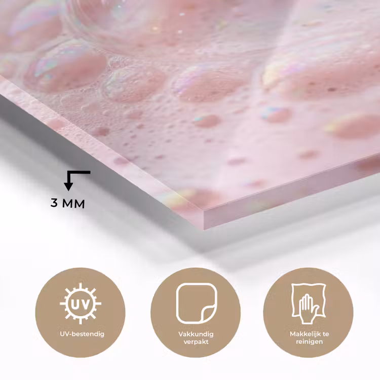 Glas schilderij - Schuim - Structuur - Roze — 3