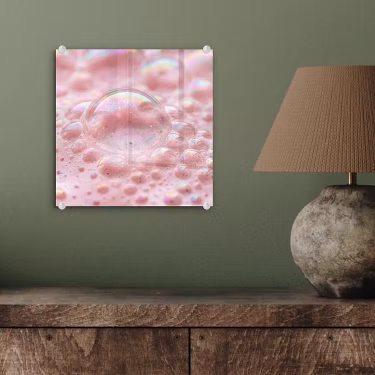 Glas schilderij - Schuim - Structuur - Roze — 4