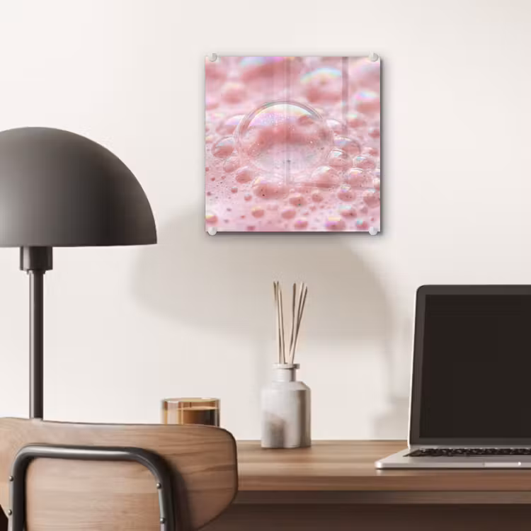 Glas schilderij - Schuim - Structuur - Roze — 7