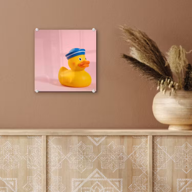 Glas schilderij - Matroos - Eend - Roze — 6