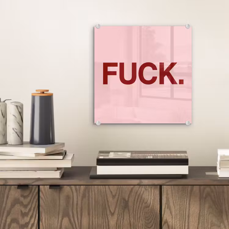 Glas schilderij - Statement - Krachtig - Roze — 2