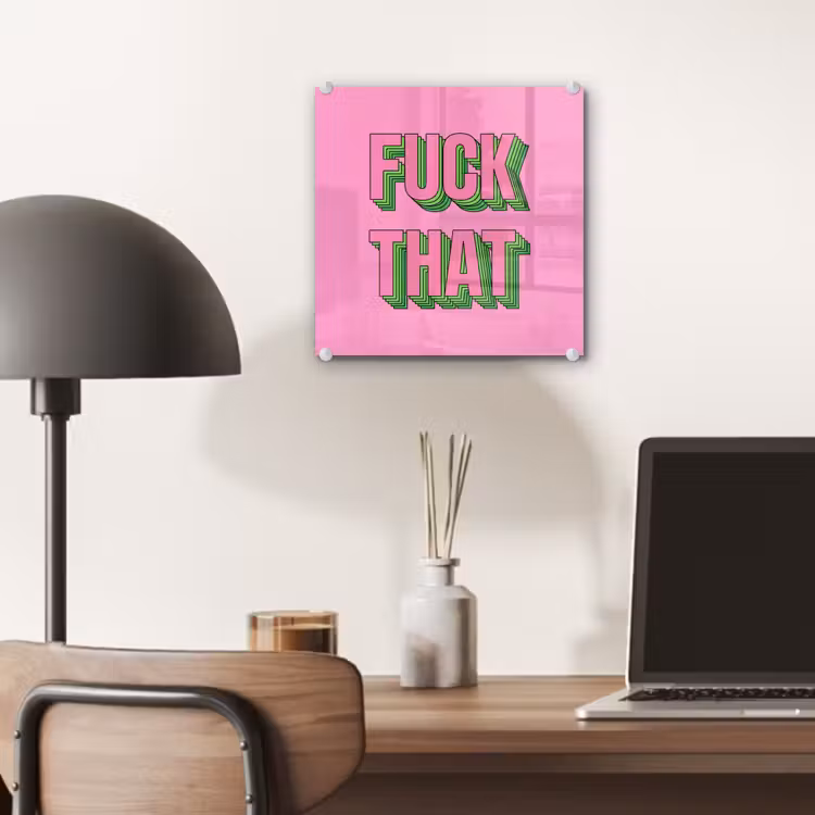 Glas schilderij - Tekst - Bold - Roze — 7