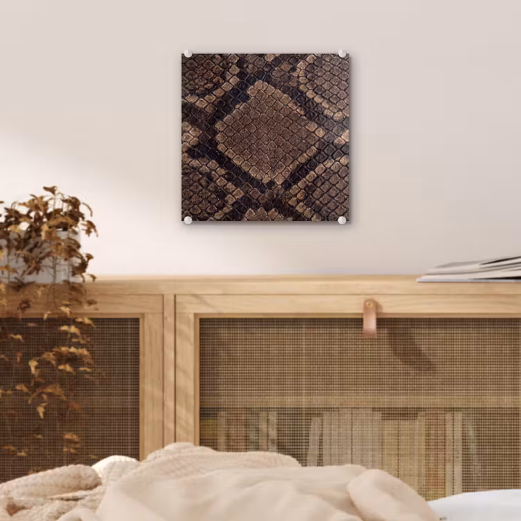 Glas schilderij - Python - Schubben - Brons — 5