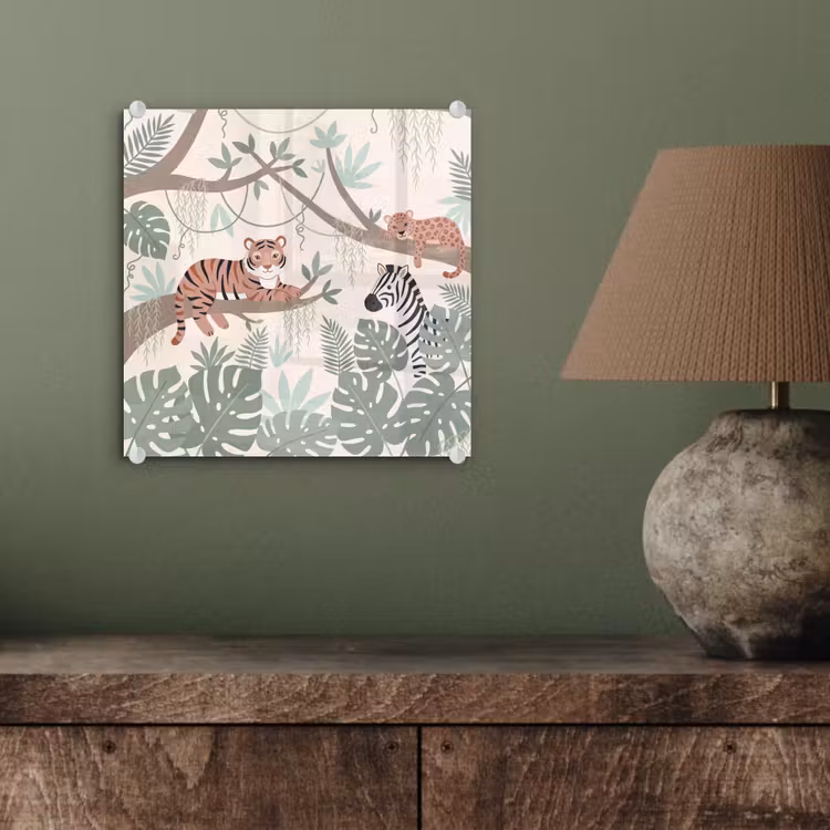 Glas schilderij - Jungle - Rustiek - Pastel — 4