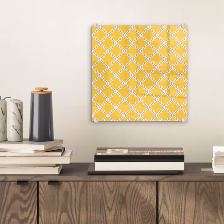 Glas schilderij - Lantaarn - Arabesk - Elegant - Geel — 2
