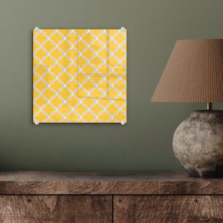 Glas schilderij - Lantaarn - Arabesk - Elegant - Geel — 4