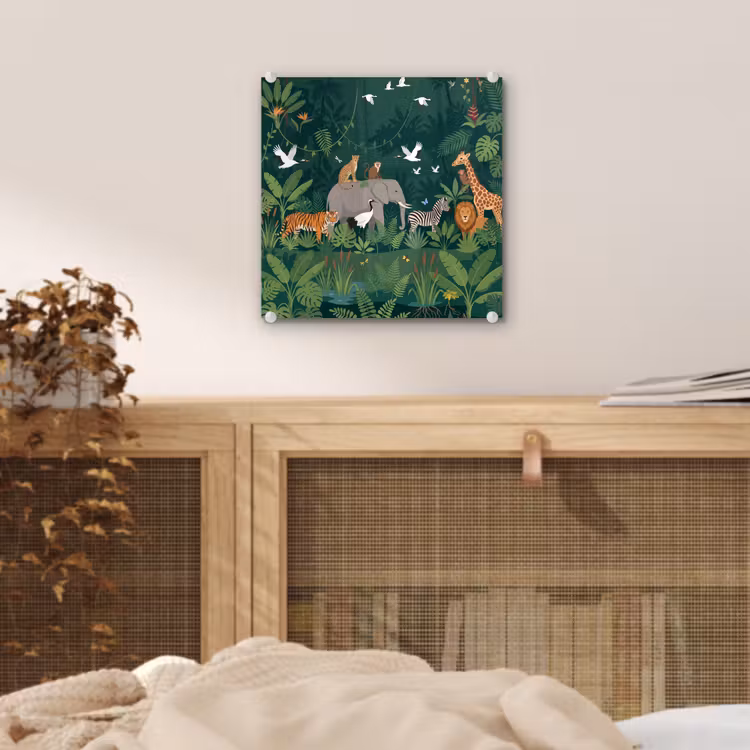 Glas schilderij - Tropisch - Jungle - Groen — 5