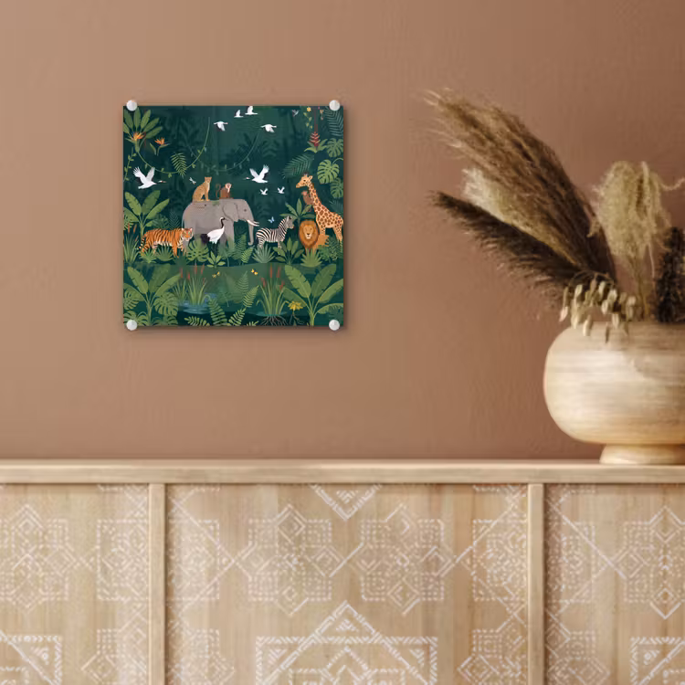 Glas schilderij - Tropisch - Jungle - Groen — 6
