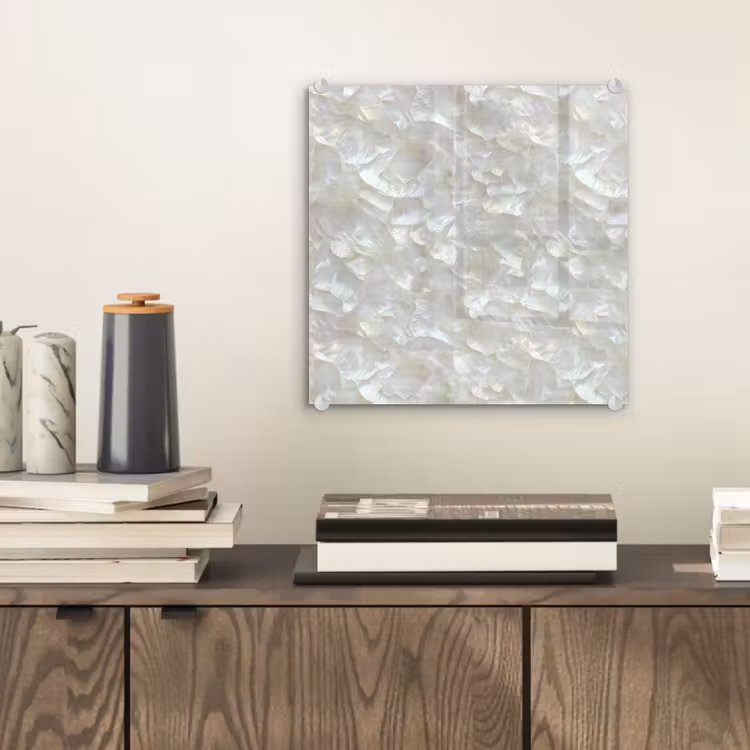 Glas schilderij - Parelmoerglans - Wit - Schelp — 2