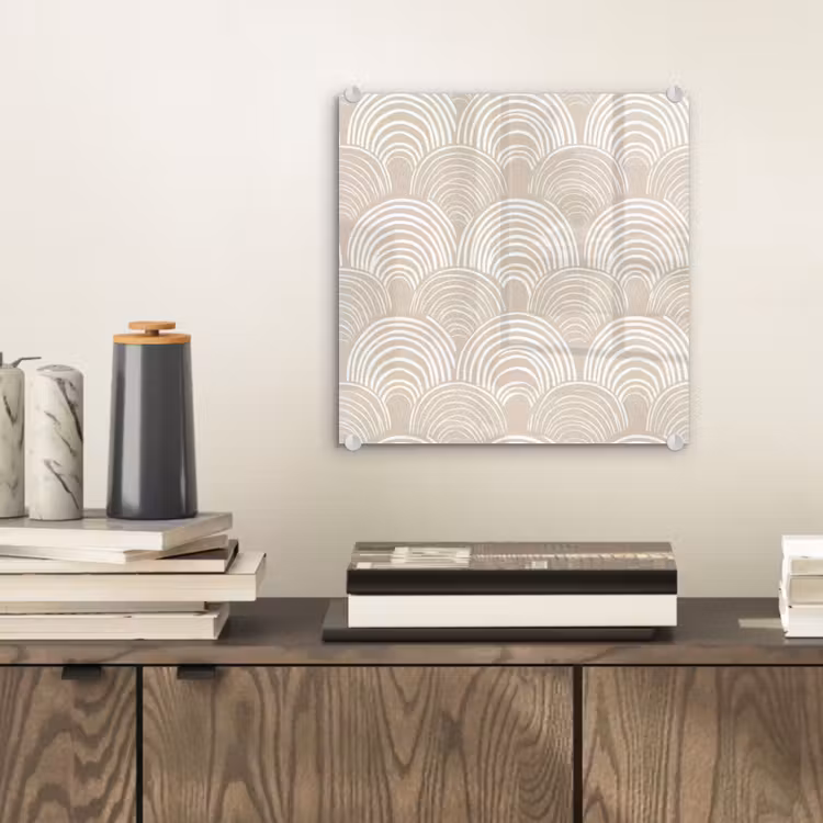 Glas schilderij - Golven - Structuur - Beige — 2