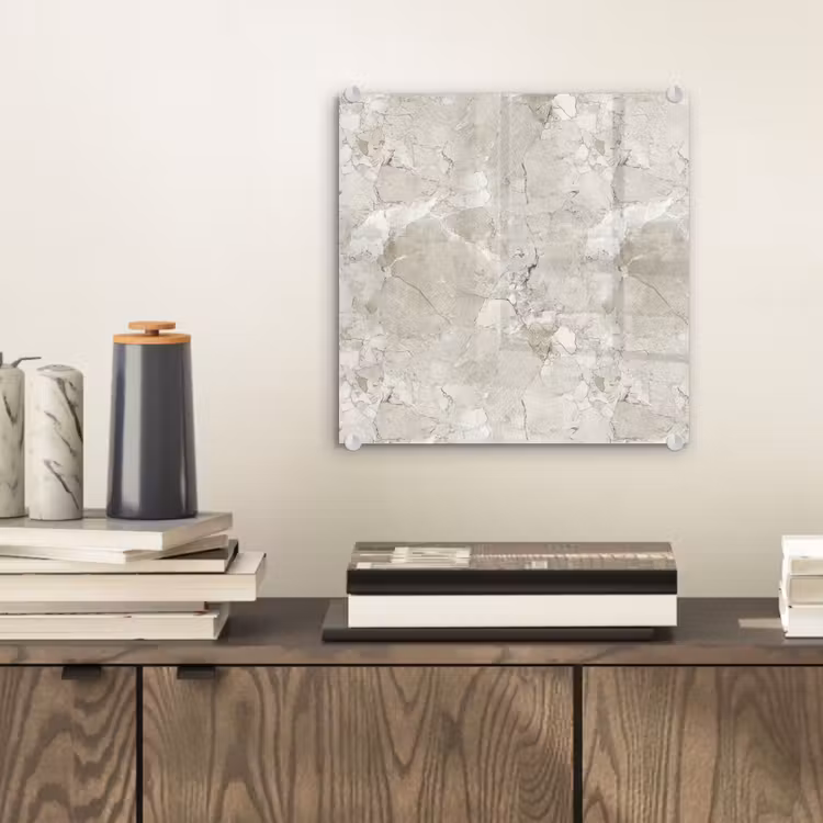 Glas schilderij - Marmer - Grijs - Aders — 2