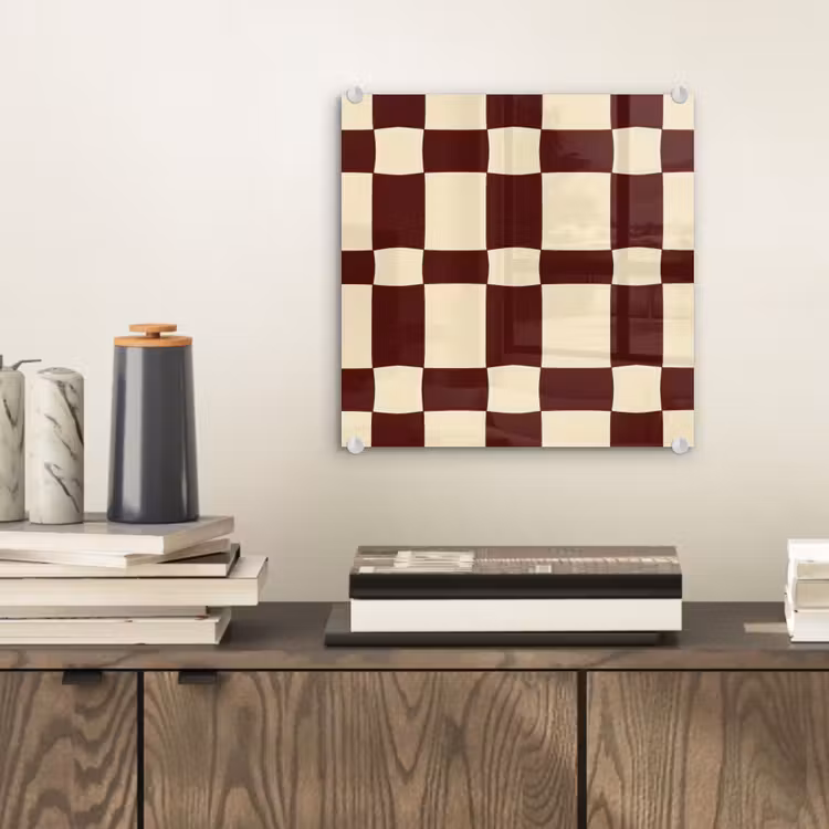 Glas schilderij - Retro - Patroon - Bruin — 2