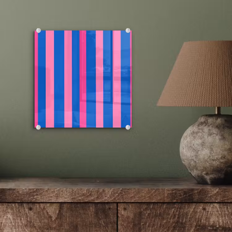 Glas schilderij - Modern - Optisch - Roze — 4