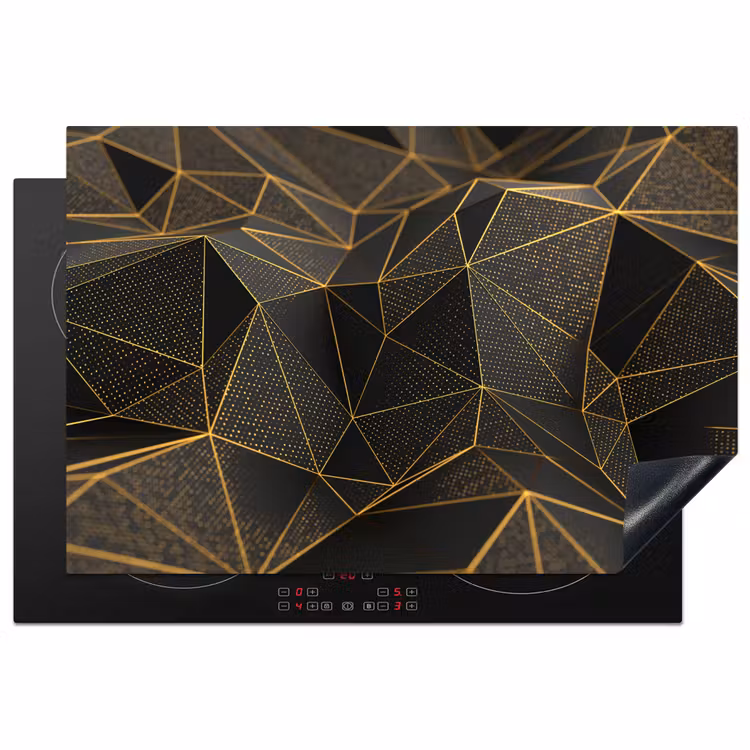 Inductie beschermer vinyl 3mm - Gouden Netwerk van Complexiteit — 1