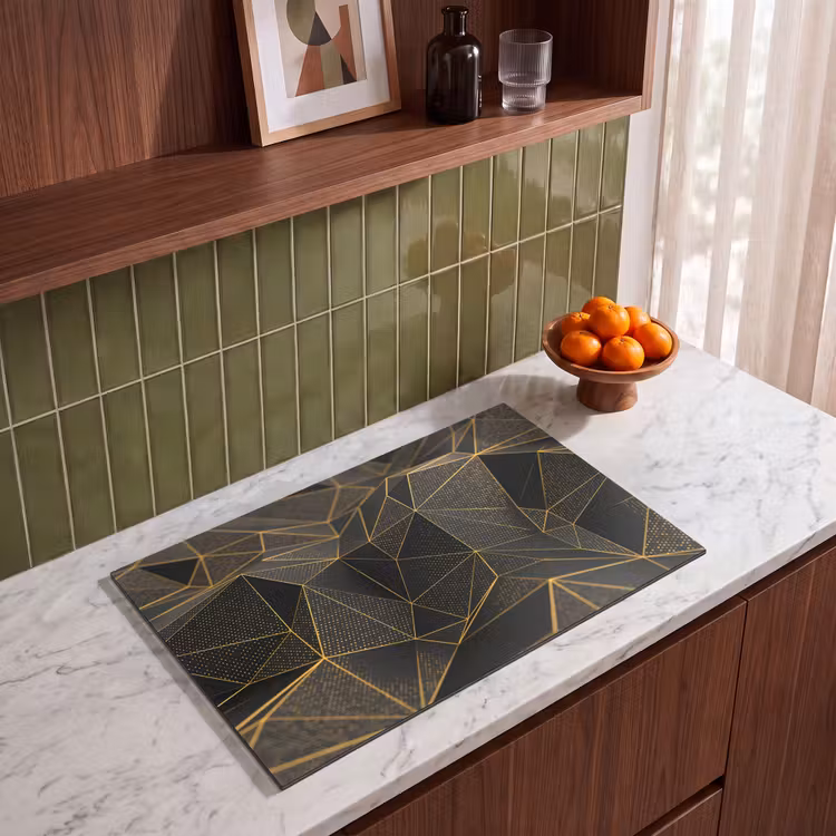 Inductie beschermer vinyl 3mm - Gouden Netwerk van Complexiteit — 4