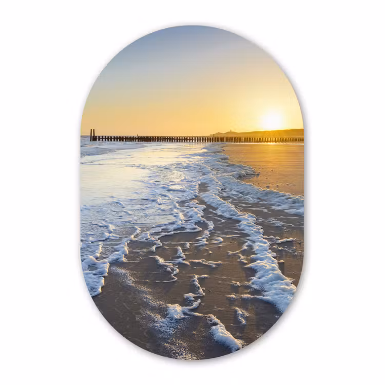 Muurovaal - Kunststof - Het strand bij Domburg — 2