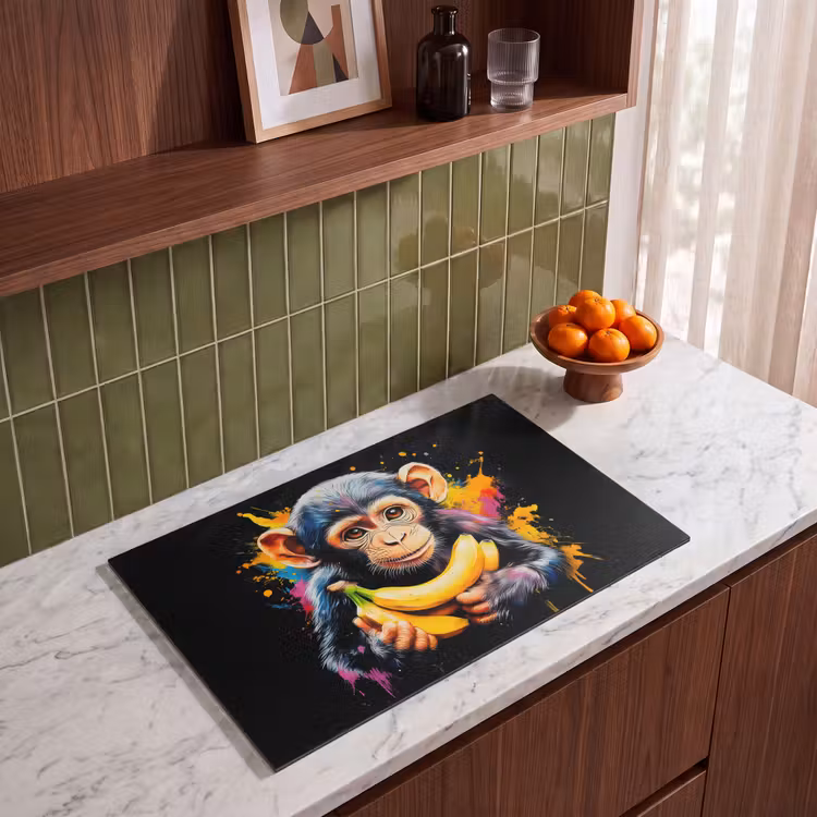 Inductie beschermer - Aap - Graffiti - Kleurrijk - Bananen - Modern — 4