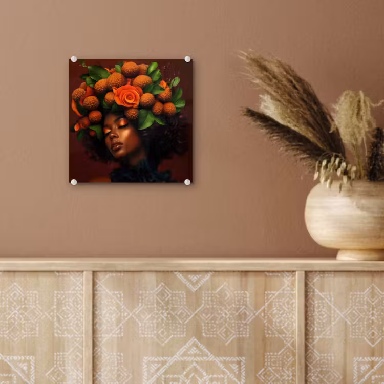 Glas schilderij - Vrouw - lychee - exotisch — 6