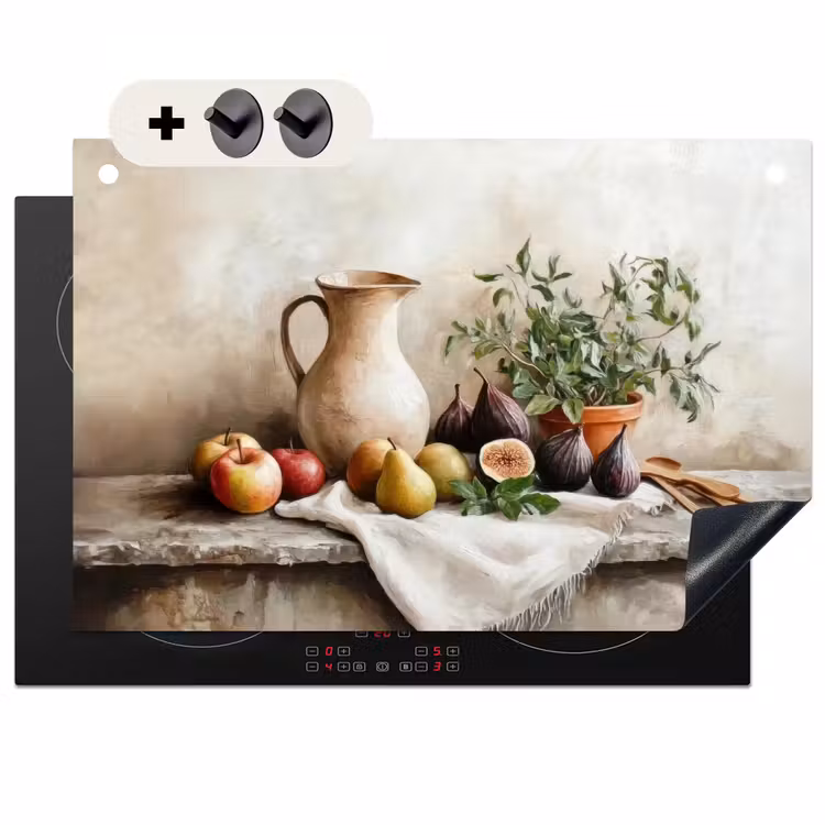 Inductie beschermer en spatscherm (2in1) - Fruit - Kruiden - Landelijk — 1