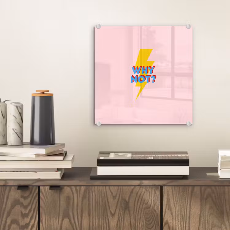 Glas schilderij - Why not - Bliksem - Roze — 2