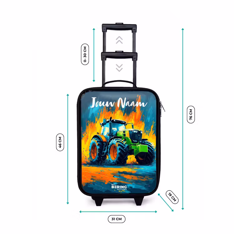 Kinderkoffer met naam - Abstract - Tractor - Groen — 7