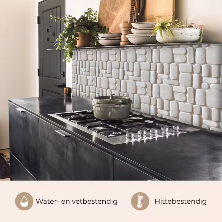 Keuken achterwand - Reliëf - Structuur - Wit — 5