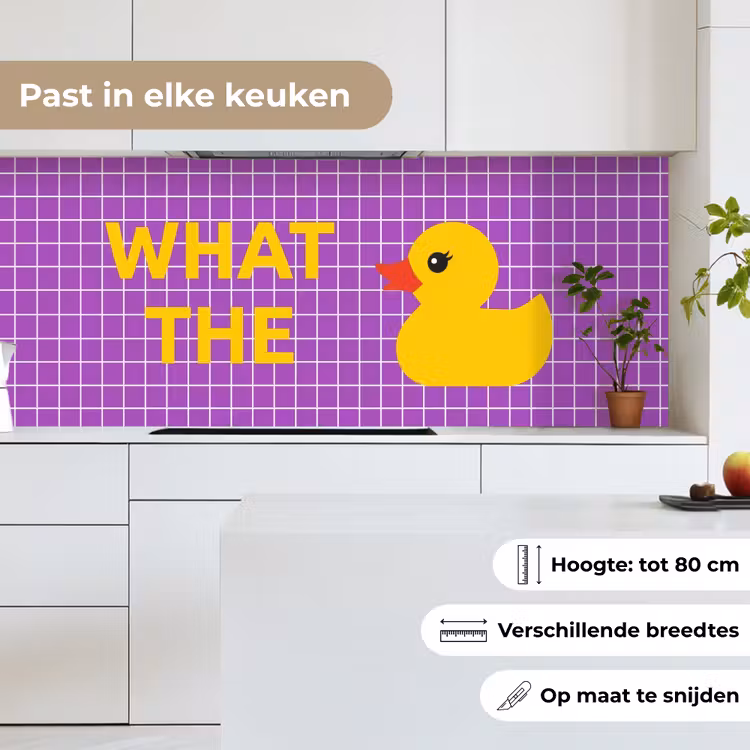 Keuken achterwand - Tekst - Eend - Paars — 7