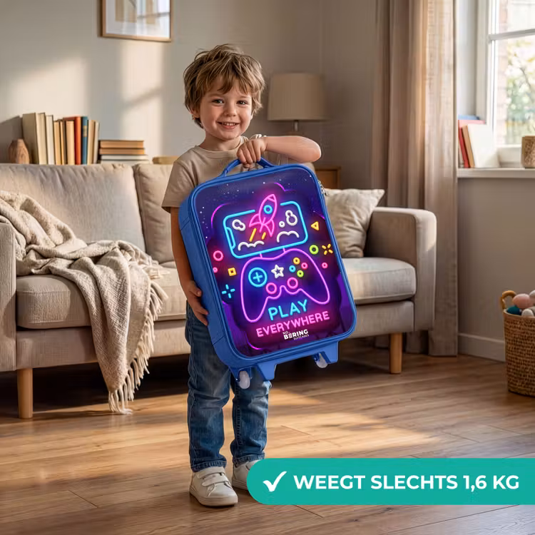 Kinderkoffer - Blauw - Neonbord met controller — 2