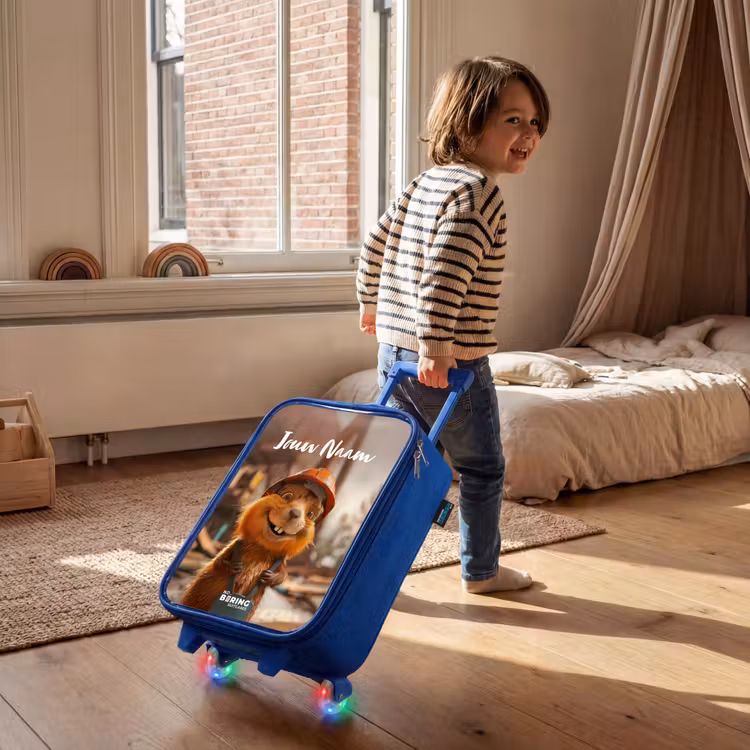 Kinderkoffer met naam - Blauw - Bertus Bouwbever — 3