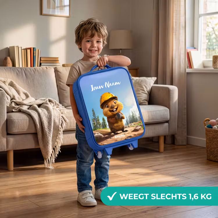 Kinderkoffer met naam - Blauw - Billy Bouwhelm — 2