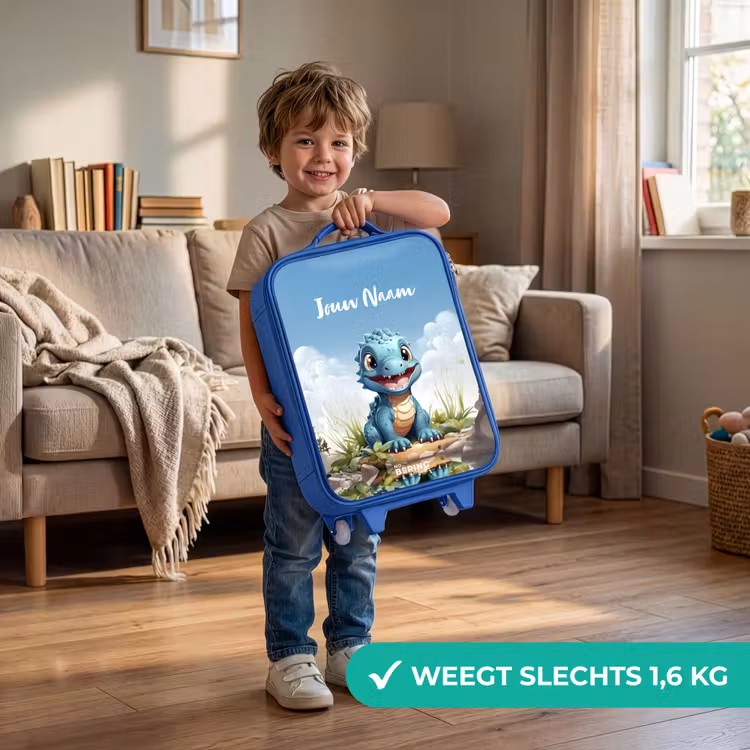 Kinderkoffer met naam - Blauw - Darius Dino — 2