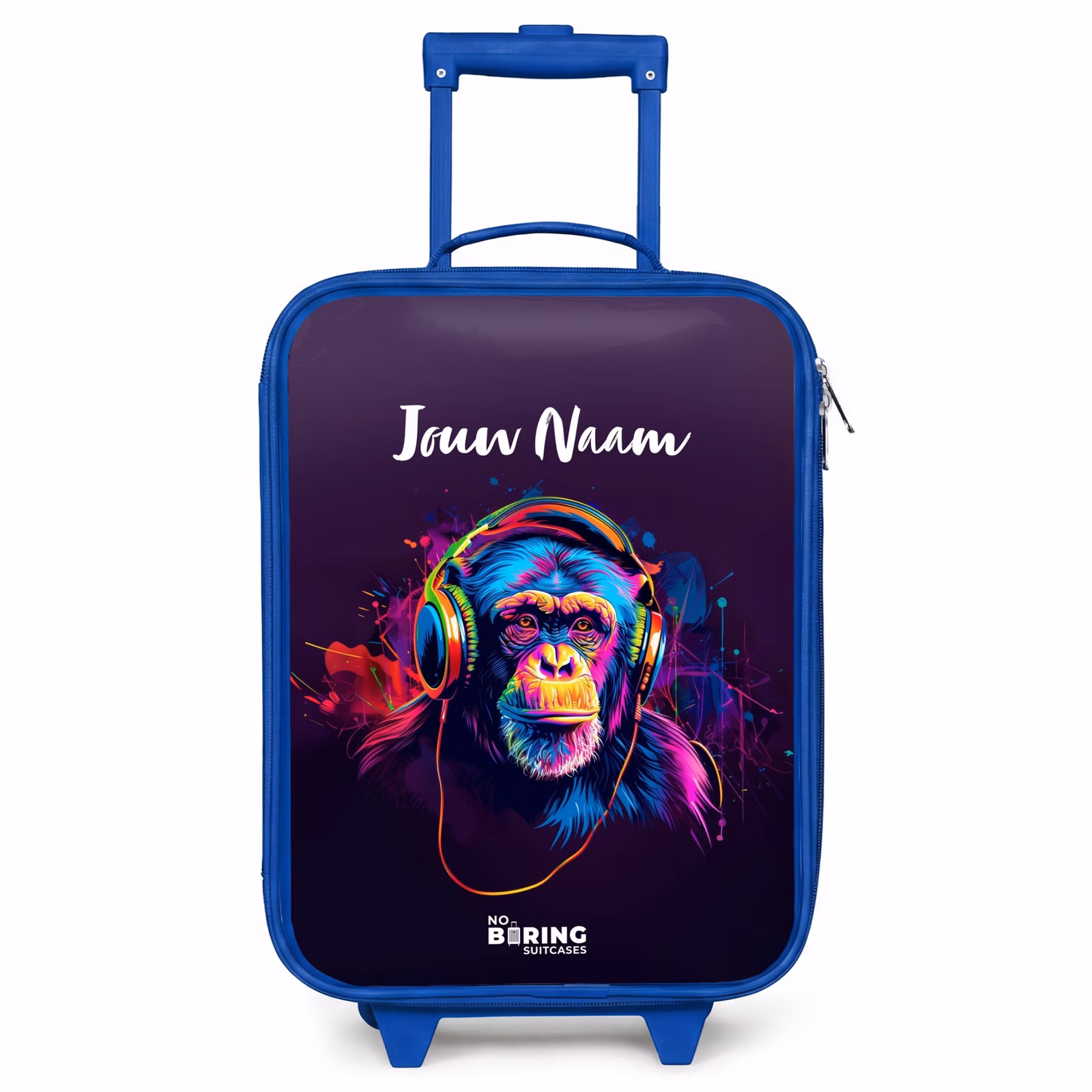 Kinderkoffer met naam - Blauw - Baviaan Beats — 1