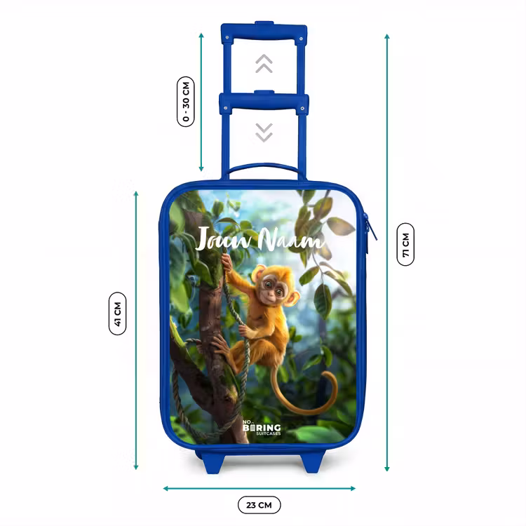 Kinderkoffer met naam - Blauw - Alex aapje — 6