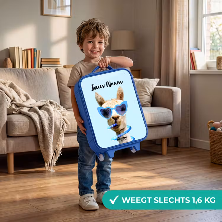 Kinderkoffer met naam - Blauw - Allard Alpaca — 2