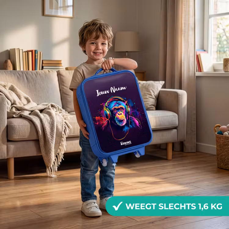 Kinderkoffer met naam - Blauw - Baviaan Beats — 2